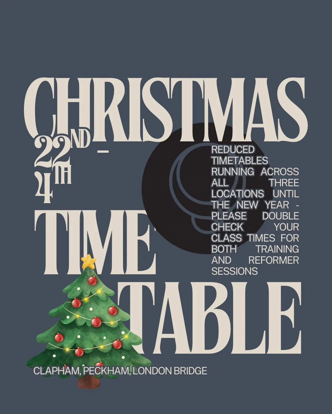 We&rsquo;re open over the holidays, but with a slightly reduced timetable! Keep an eye out for your favourite classes to keep sweating with us over the festive period 🎄

Our Christmas social is coming up this Friday!! Have you booked your ticket yet