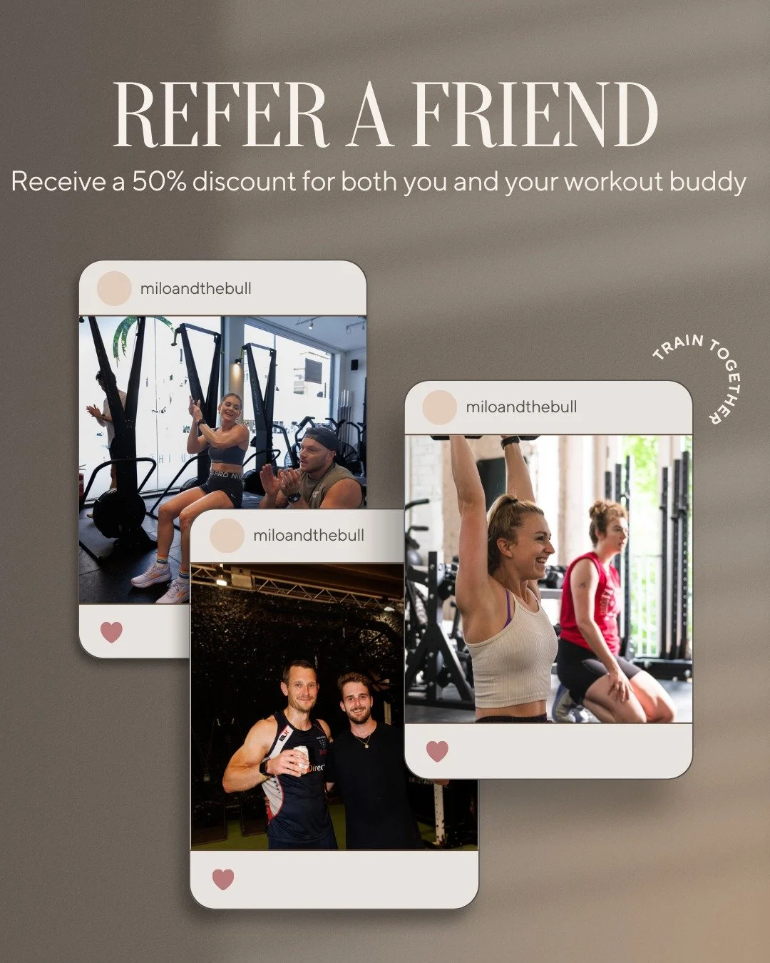 Money hack: refer your friends to Milo memberships and both parties receive a 50% discount on their next monthly instalment! 

Whether it's training, reformer, or a combo of both, our membership options are flexible and suitable to all levels.

Visit