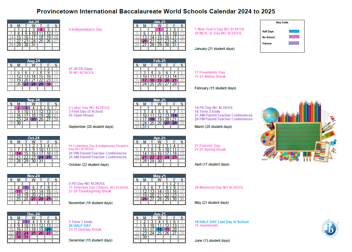 School Calendar — Provincetown IB Schools