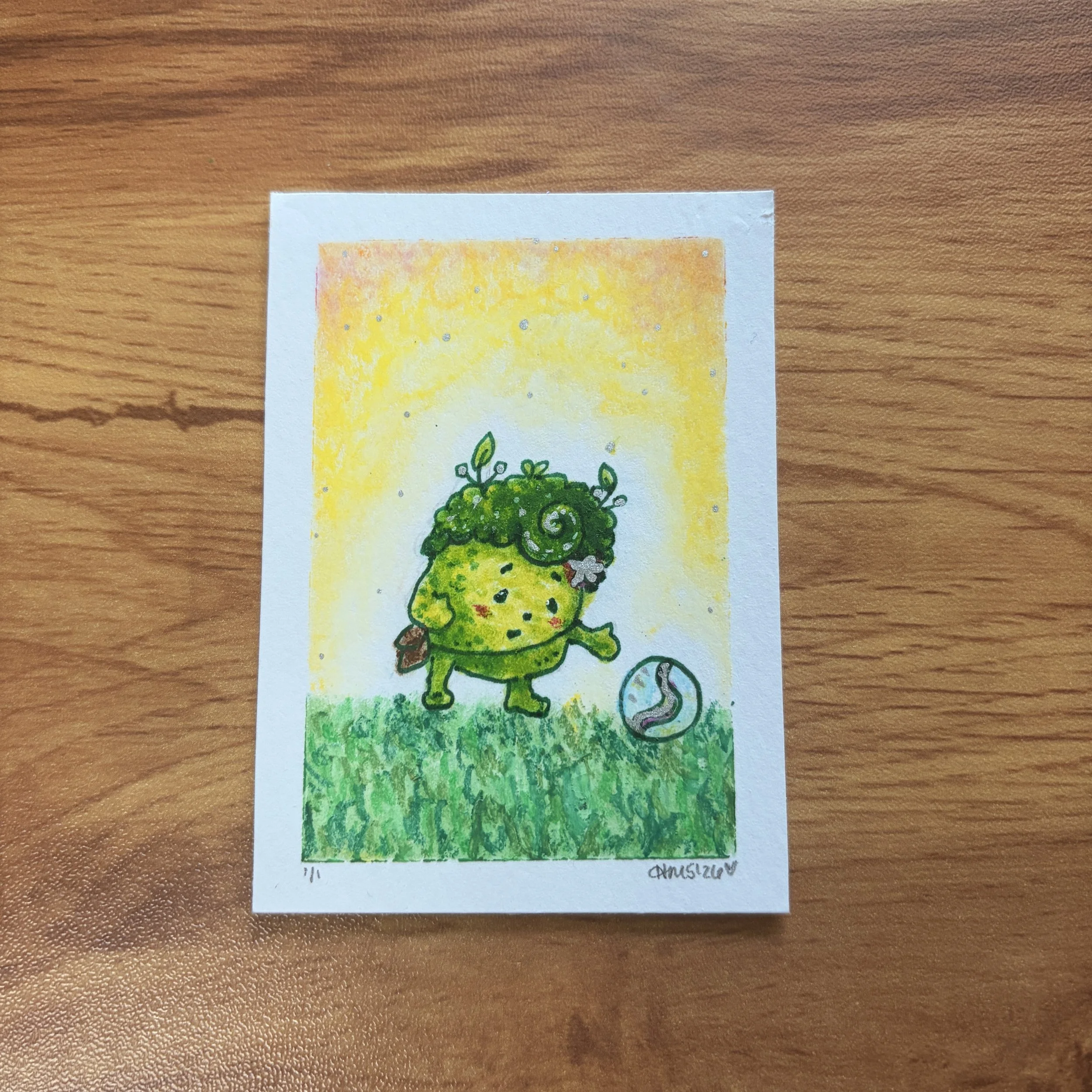 ACEO: Thimble &amp; The Marble That Kept Rolling