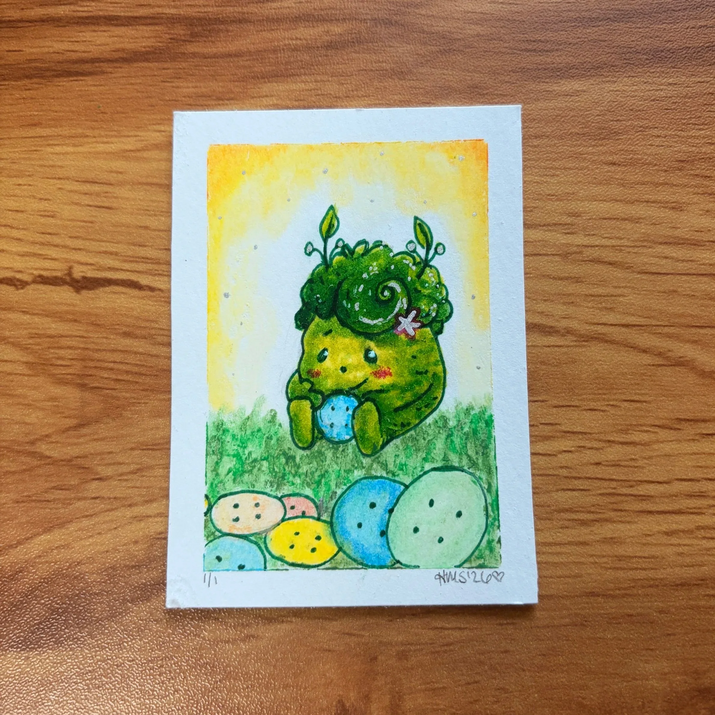 ACEO: Thimble's Button Counting Day