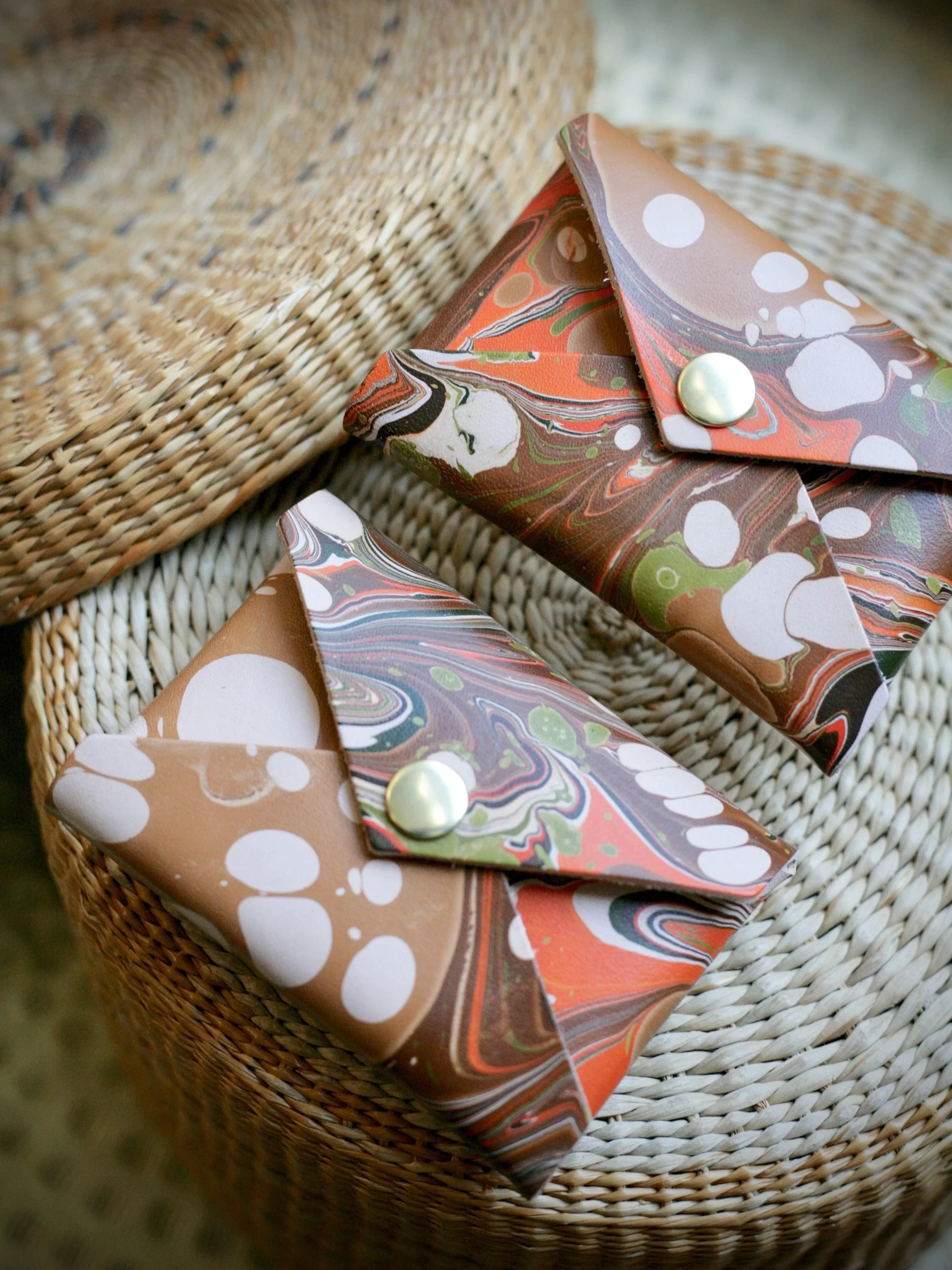 Cocoa Pebble Marble Card Case