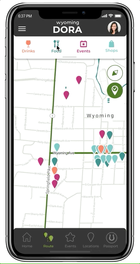 Map of DORA locations, with filter by type and location information