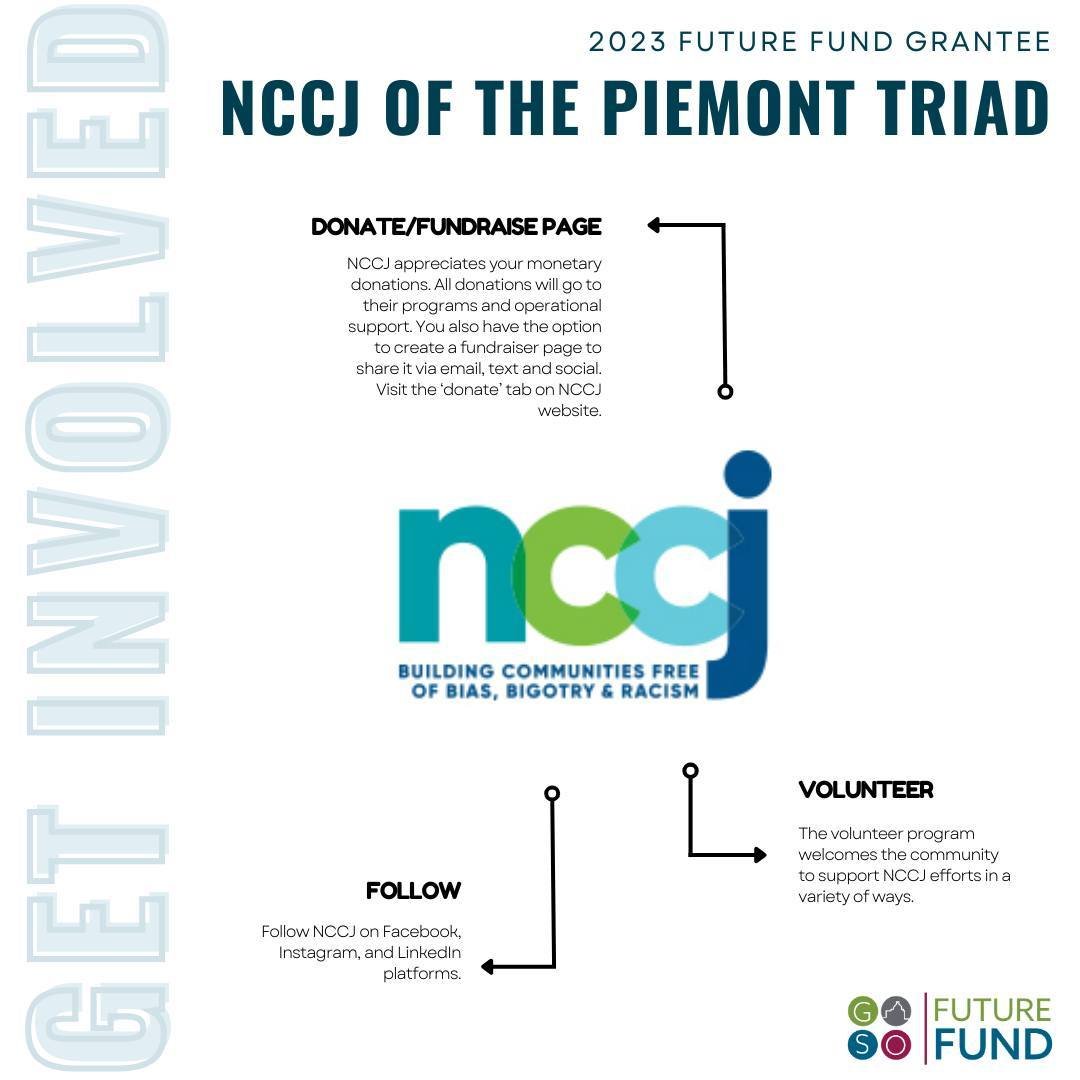 Congratulations to NCCJ of the Piedmont Triad (@nccjtriad), a Future Fund 2023 Grantee recipient!

Future Fund is a pipeline for Greensboro&rsquo;s next generation of philanthropic leaders. It gives members the chance to become part of something bigg