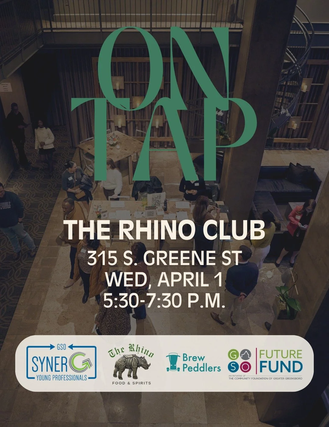 SEE YOU AT THE RHINO CLUB, 5:30PM! ON TAP IS HERE!

Join SynerG + Future Fund later this evening for connections, conversations, and something a little different. The Brew Peddlers trolley will be making a stop, and a few attendees will get the chanc