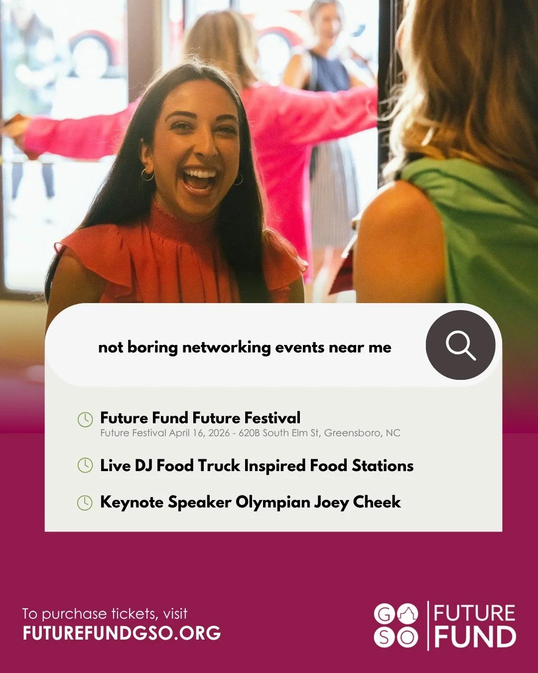 7 DAYS AWAY! Grab your tickets!

This event presents a great chance to connect with young professionals and draw inspiration from visionary community leaders, while also highlighting the 2025 Future Fund grantees. Our evening will feature a special g