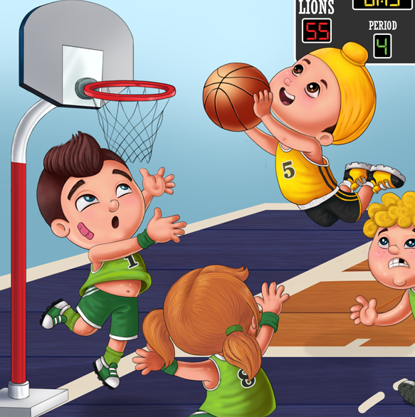 Ajeet Sing - The Invincible Lion Book - Ajeet dunking basketball