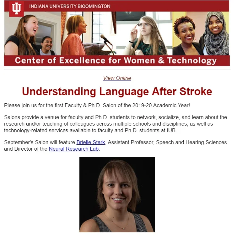 Talk by Dr. Stark at the Center of Excellence for Women &amp; Technology