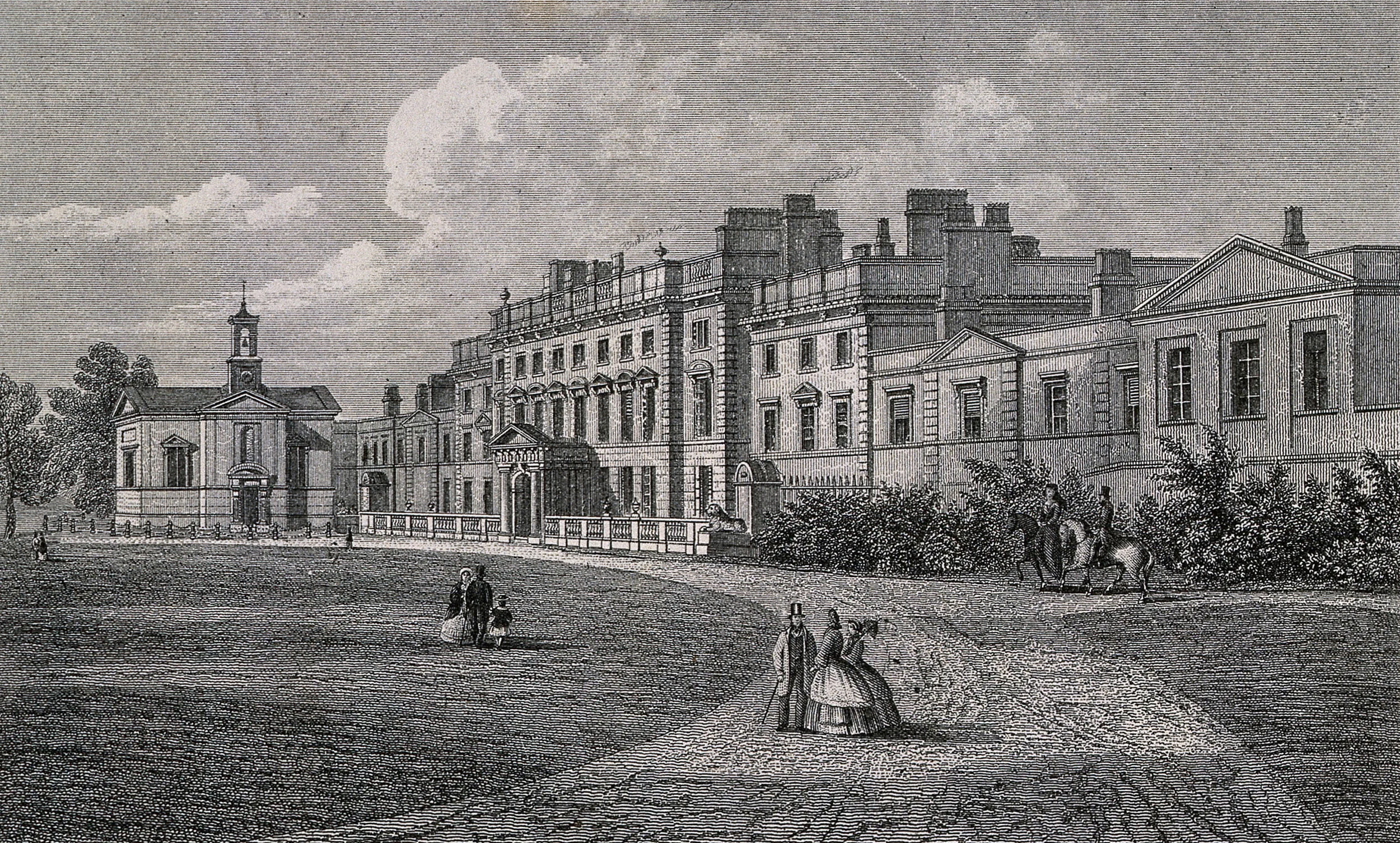 Bath Asylum - Front view of the asylum, from a drawing by S.C. Jones - Wellcome Library no. 15507i.jpg
