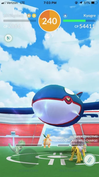 In battle for Kyogre.