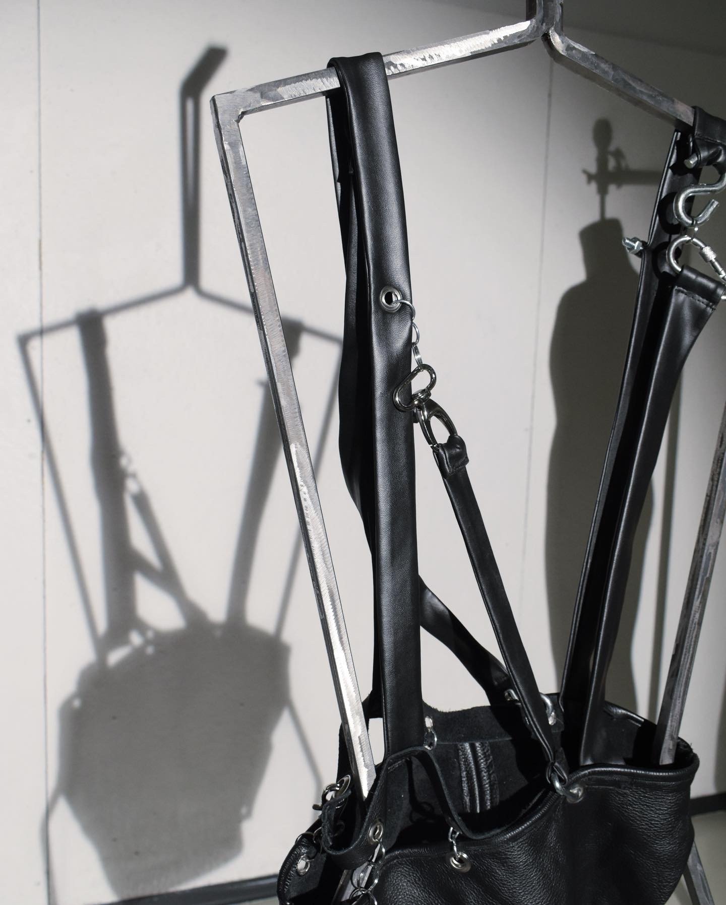  Lambskin &amp; faux leather Overskirt  Metal hardware 