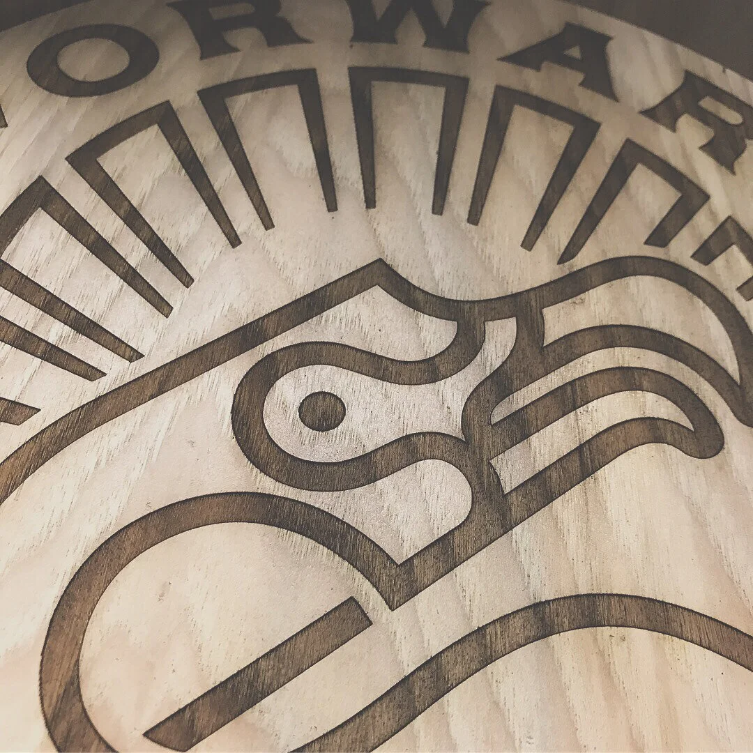 Local ash wood laser engraved