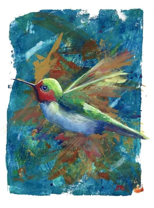 Hummingbird over Gel Print