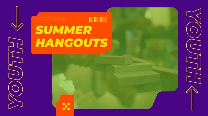 Monday Summer Hangouts are coming!! Every Monday from 12-3pm in the months of June &amp; July you can come and hangout with us here at the church. More details in bio!
