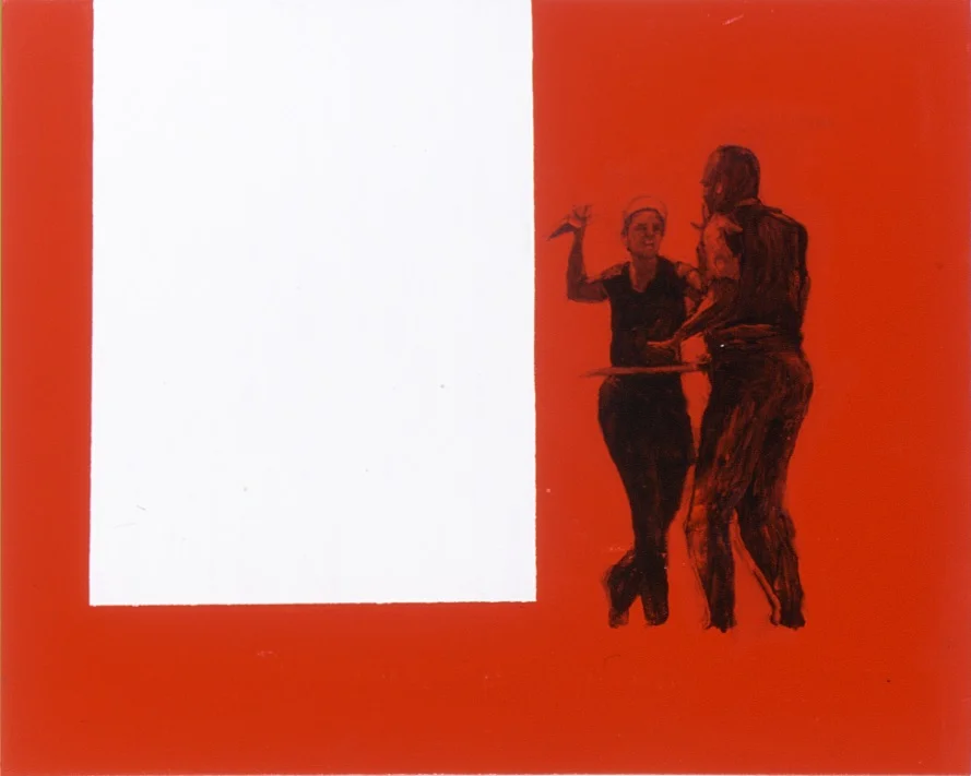Las mujeres dan valor Oil on canvas 38 x 45 inches 2003