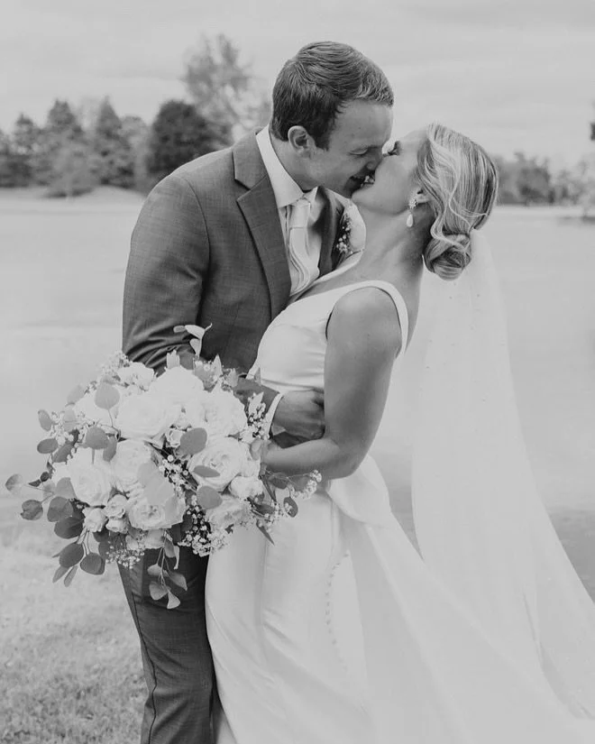A low bun will always have my heart 🤍 Such a timeless look. Hannah&rsquo;s classic wedding day style was one of my favorites this season! 

Hair by me
Makeup by @mw__aesthetics 
Photos by @brittanybrockiephoto 

#bridalhair #bride #hair #updo #class