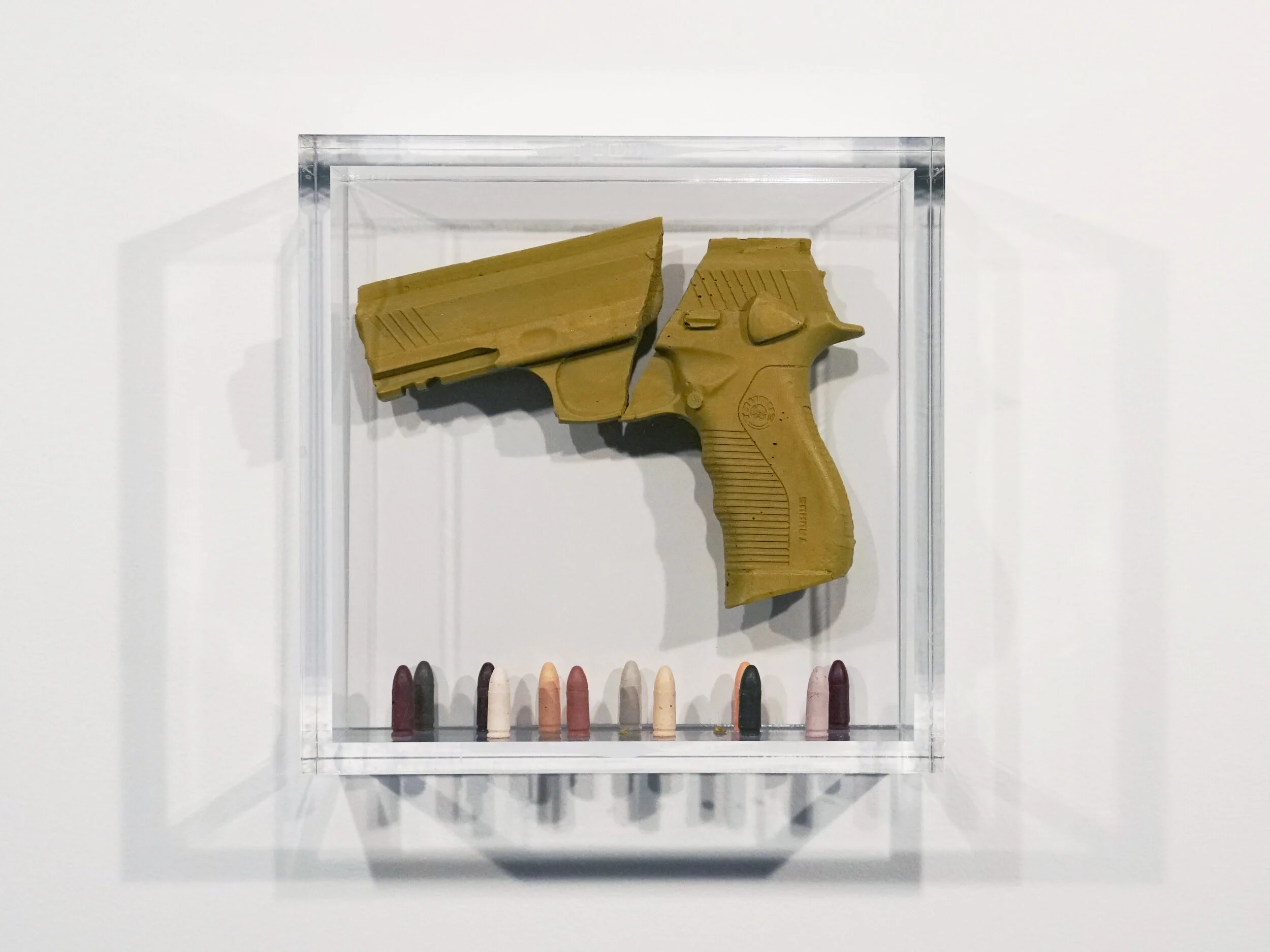       box of crayons no. 39   10x10x4” 2018 *SOLD North Carolina  Crayola crayon, birch, enamel, polycarbonate, hardware   Waller Huntsberry Austin © waller huntsberry Austin 2024  