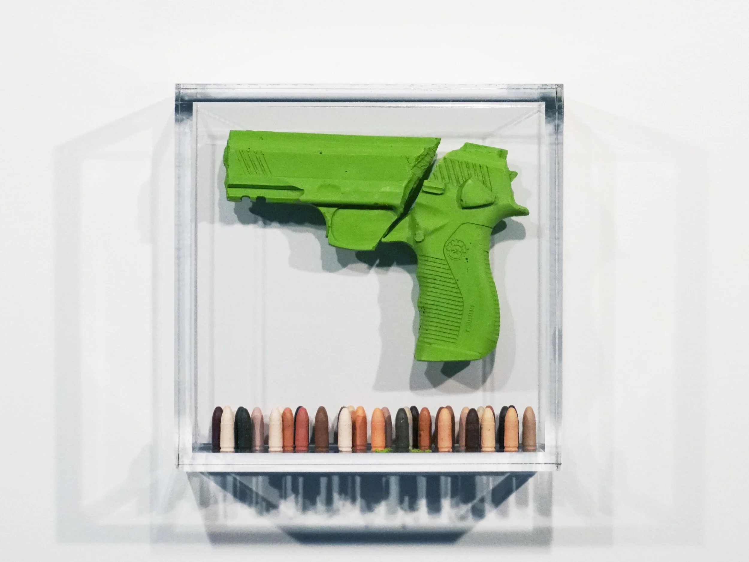    box of crayons no. 16   10x10x4” 2018 *SOLD Kentucky  Crayola crayon, birch, enamel, polycarbonate, hardware   Waller Huntsberry Austin © waller huntsberry Austin 2024  