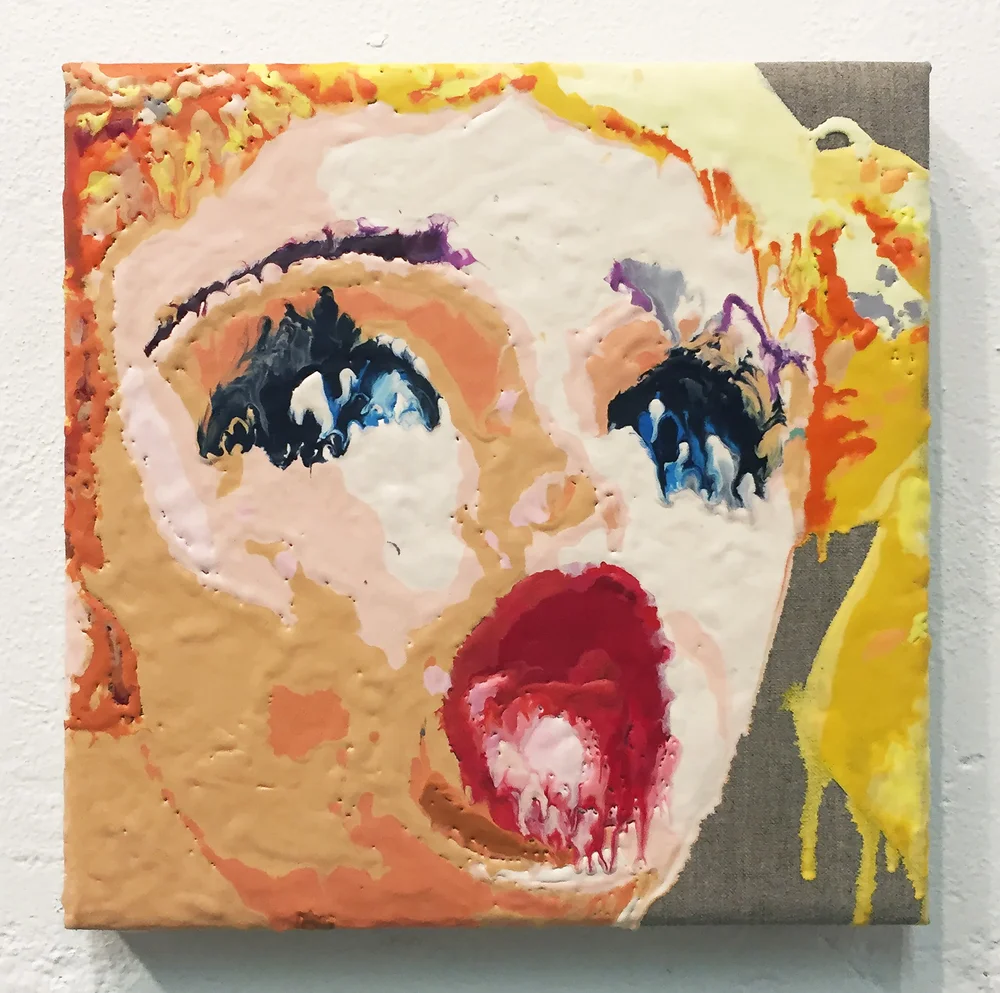 Select Poured Crayola Crayon Paintings, plus earlier Oil & Acrylic, and  Mixed Media Paintings  Waller Austin