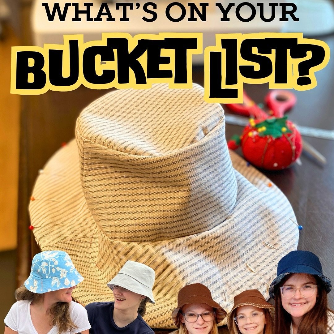 Tomorrow we have a male student making a bucket hat for the summer. He&rsquo;s a veteran, former nurse, dad and grandpa. This is the perfect time of year to make a bucket hat. We have a class for that! 🙌🏻🐝🧵🪡#columbussewingclasses #sewinglessonsi