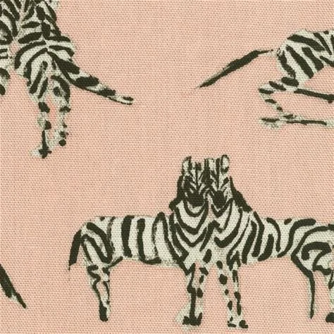Cotton Canvas Fabric Pink with Zebras
