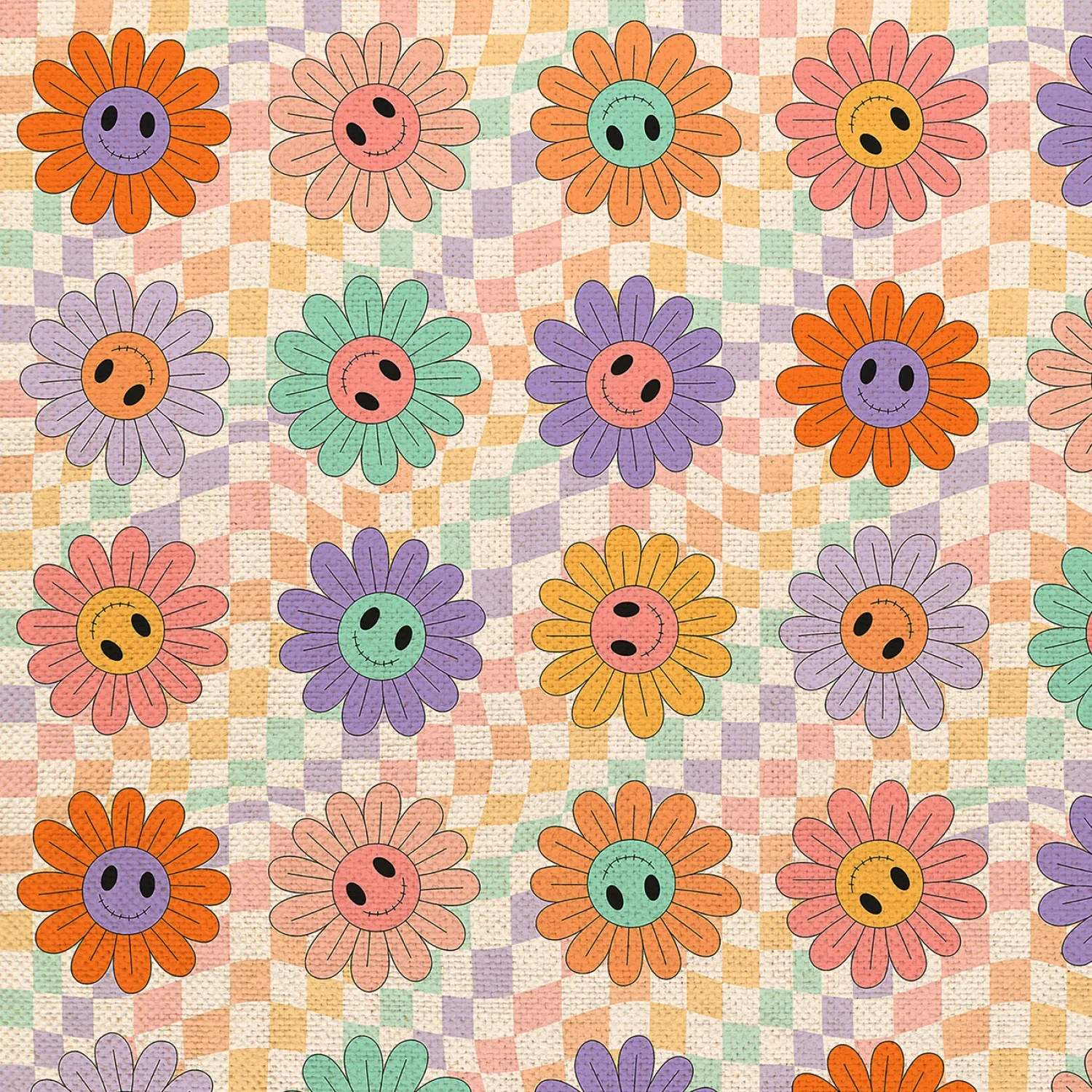 Groovy Flowers Organic Cotton Canvas