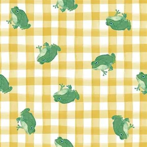 Yellow Gingham with Frogs