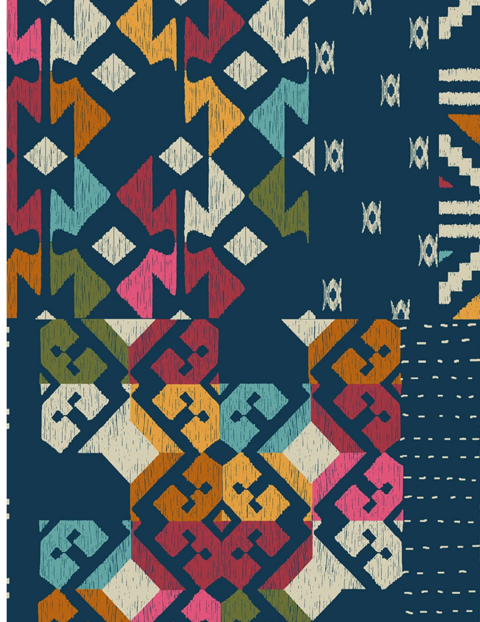 Cotton Canvas Navy Boho