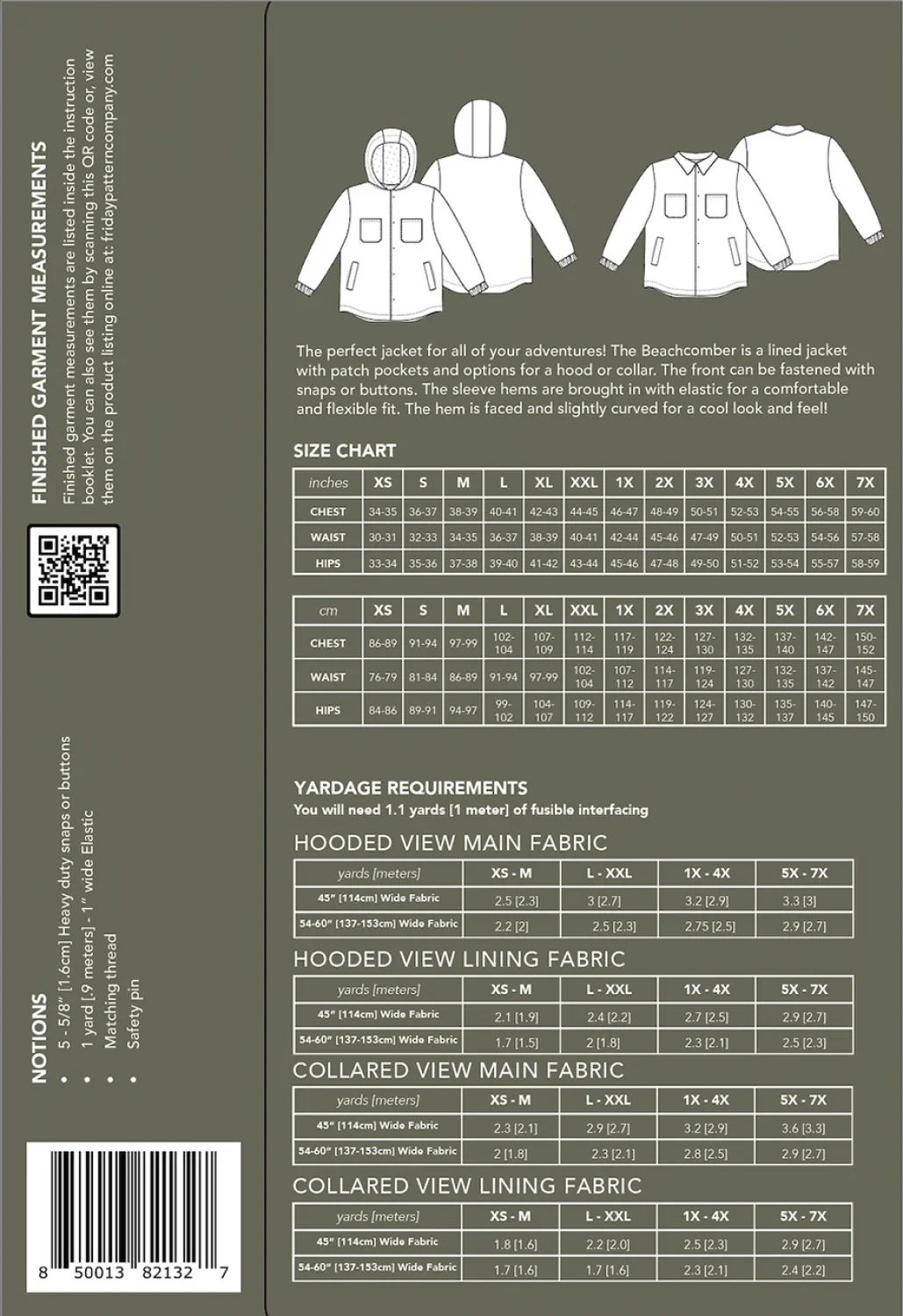 Beach Comber Jacket Pattern by Friday Pattern Company
