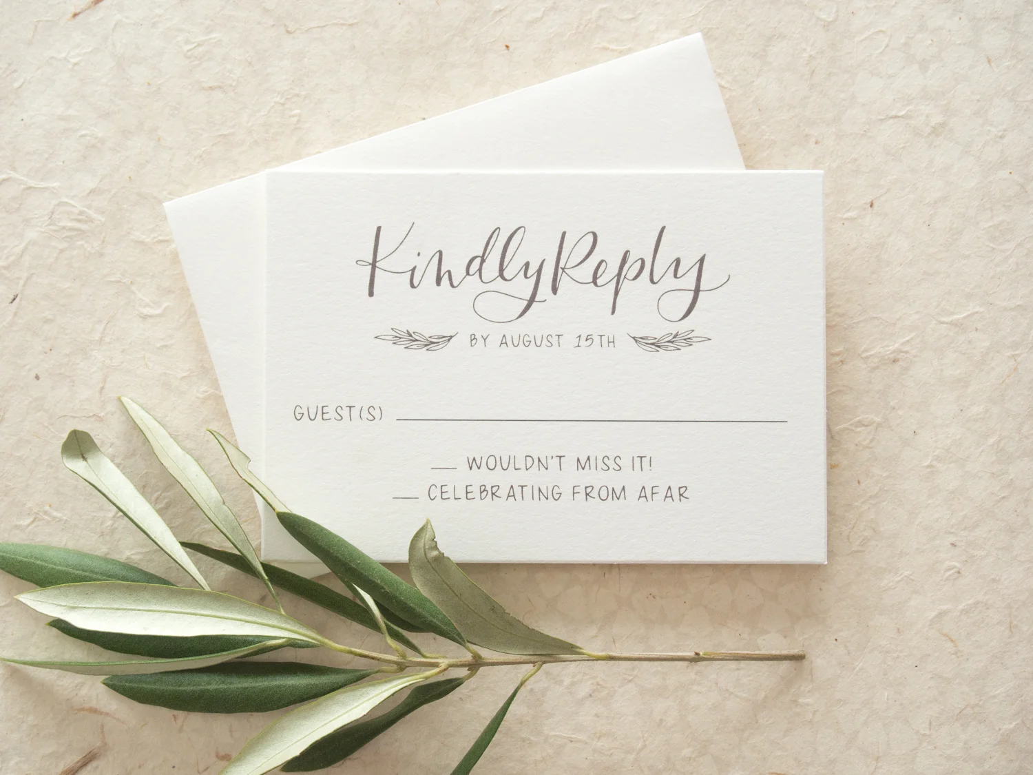 Rustic Wedding Invitation RSVP Reply Card from Bright Room Studio