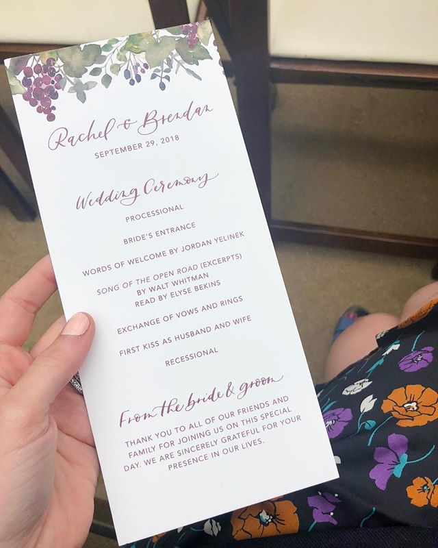 Benefit number 237 of designing invitations for your friends: you can coordinate your outfit with the paper goods. Congrats Rachel and Brendan! It was such a spectacular wedding!