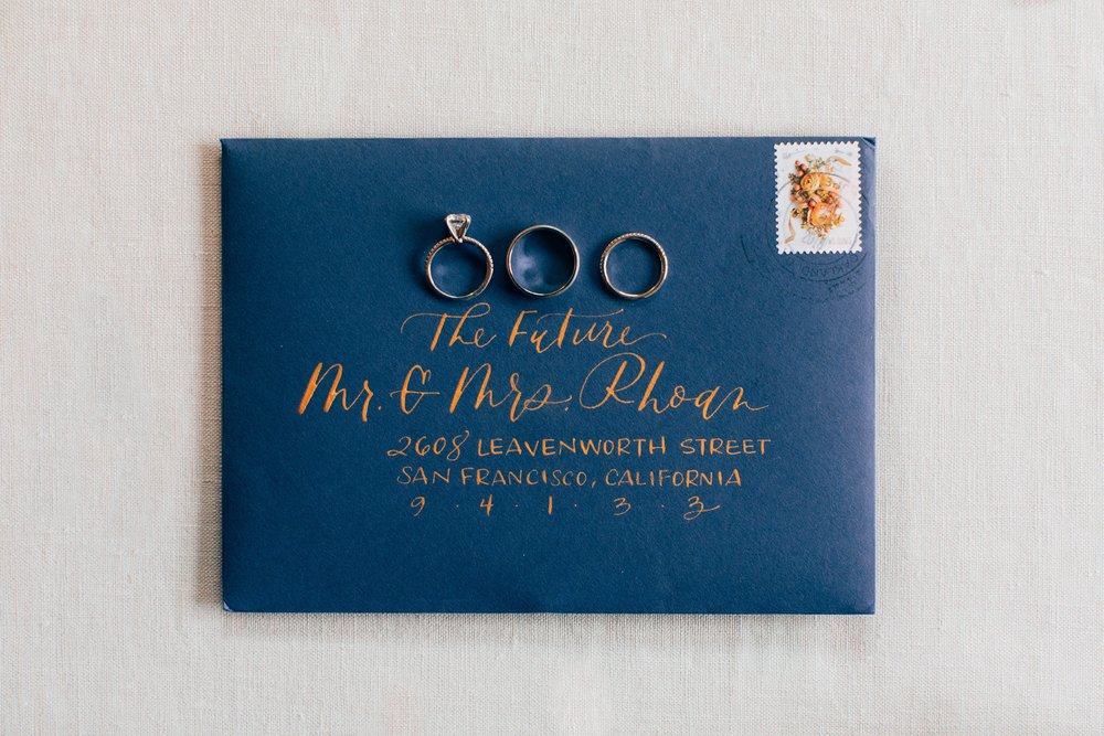Navy and Gold Calligraphy Envelope Addressing