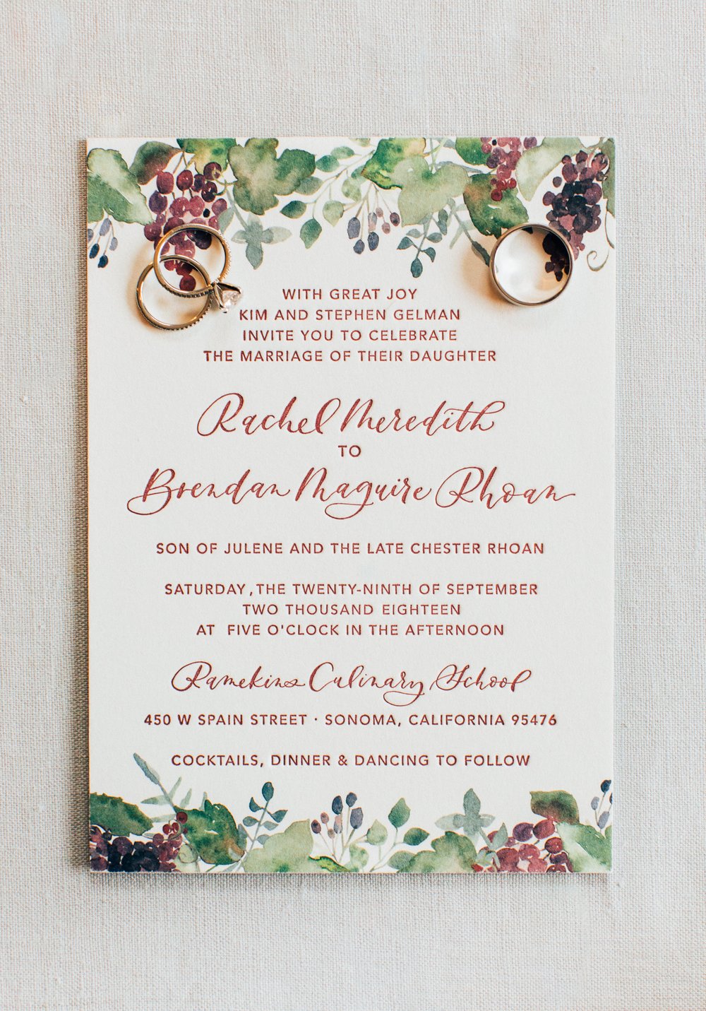 Elegant Wine Country Wedding Invitation