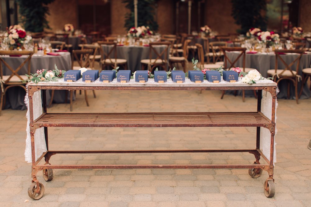 Classic Navy and Gold Escort Cards