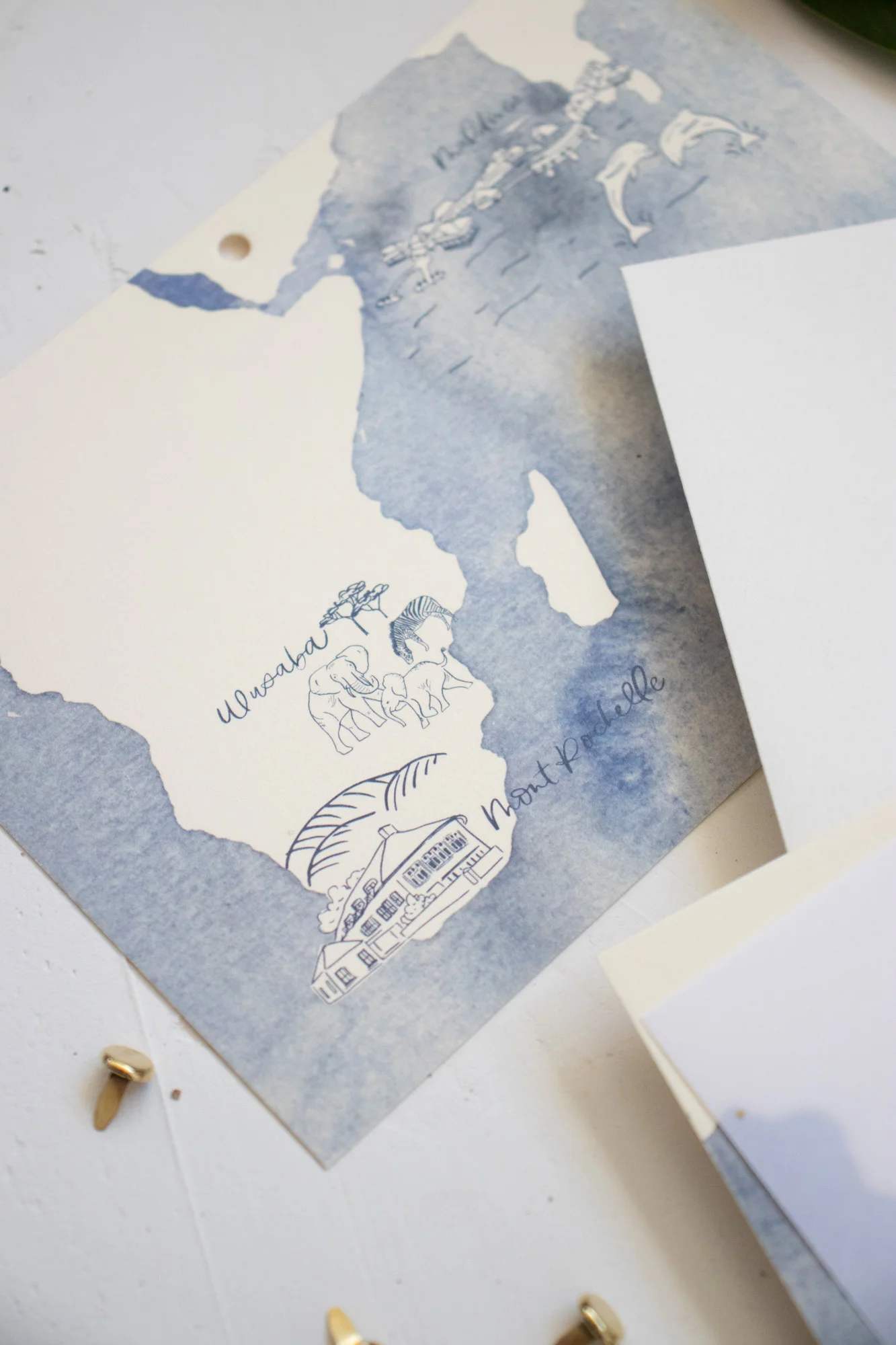 Watercolor and Illustrated Wedding Map