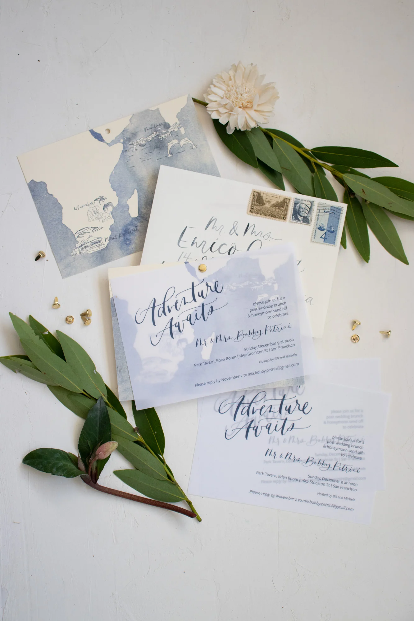 Unique Map and Vellum Invitation