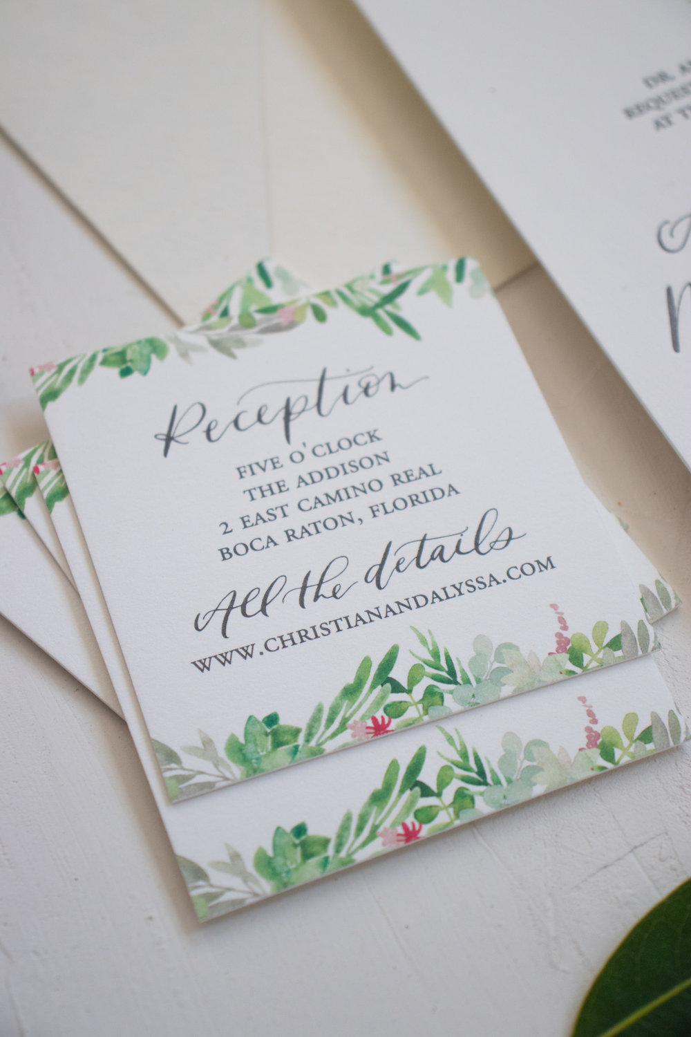 Watercolor Reception Card