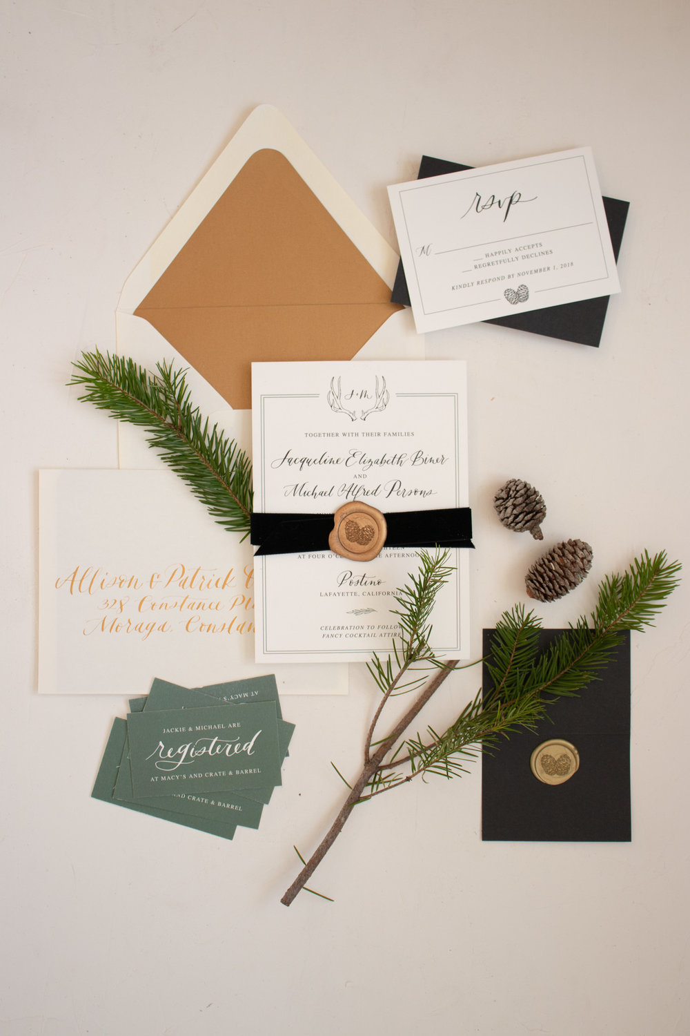 Winter wedding invitation suite
