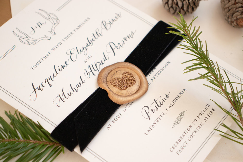 Winter Wedding Invitation with Wax Seal