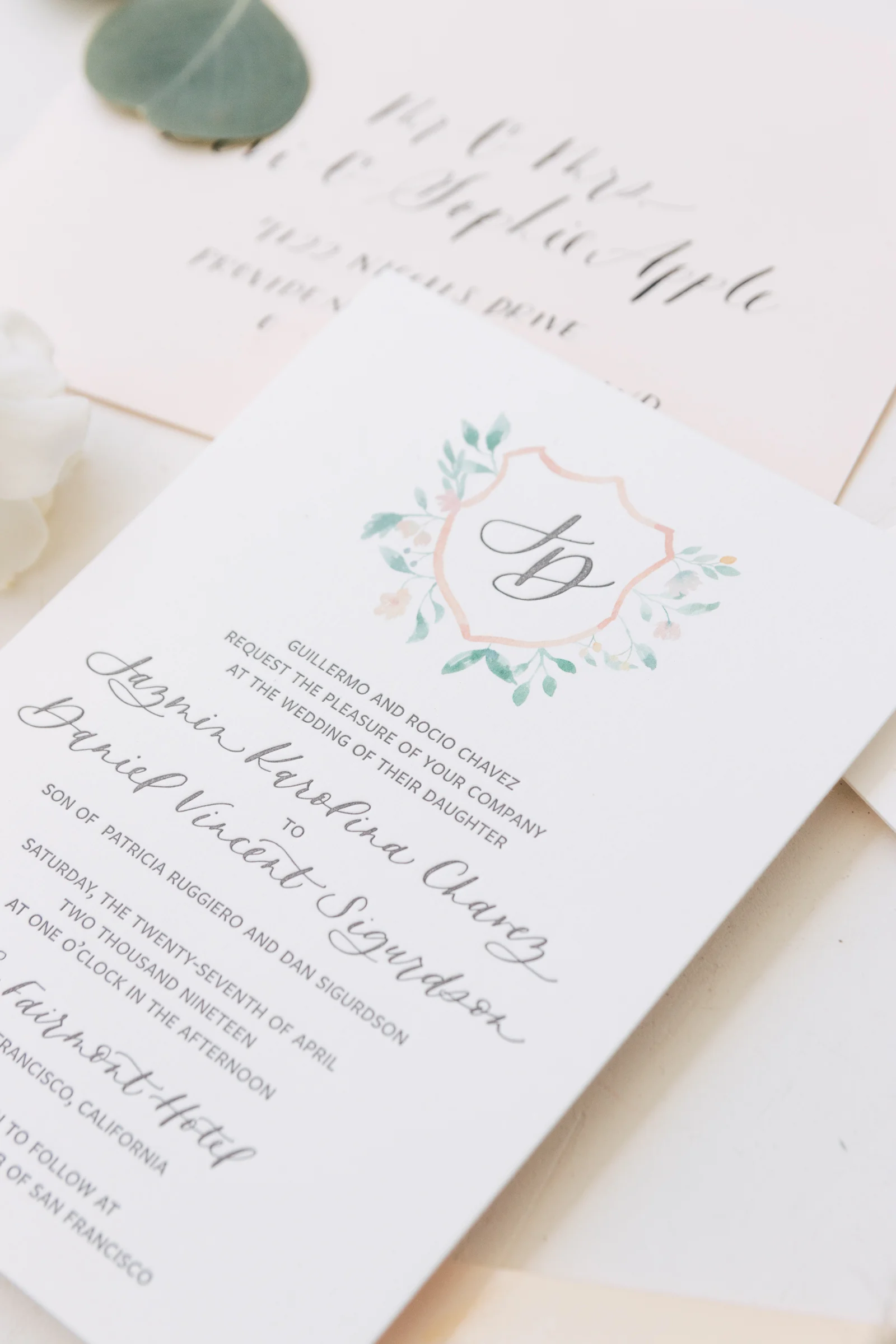 Classic Wedding Crest Invitation Suite