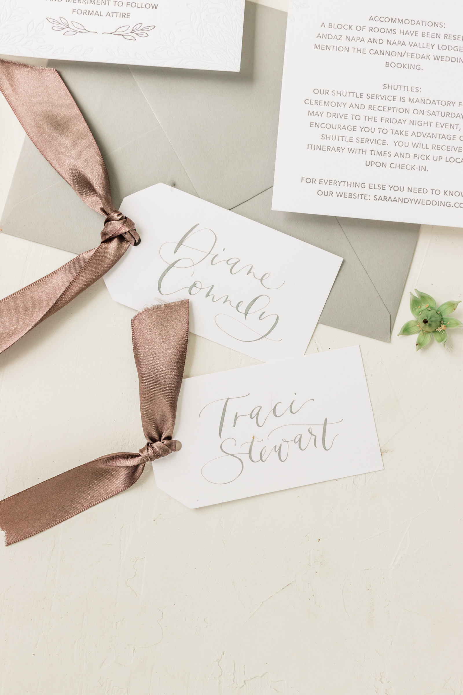 Simple Grey Escort Cards