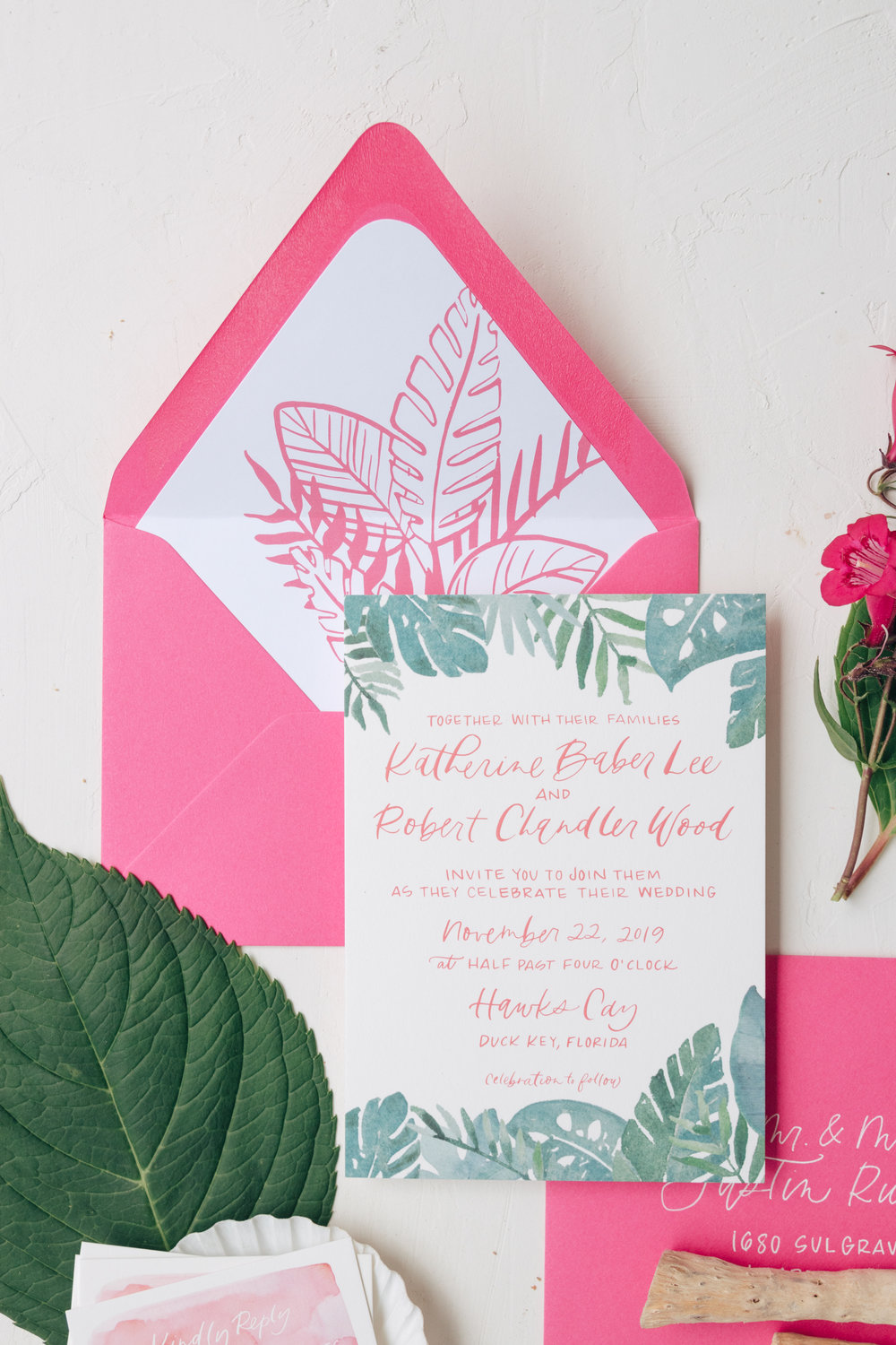 Tropical Destination Wedding Invitation