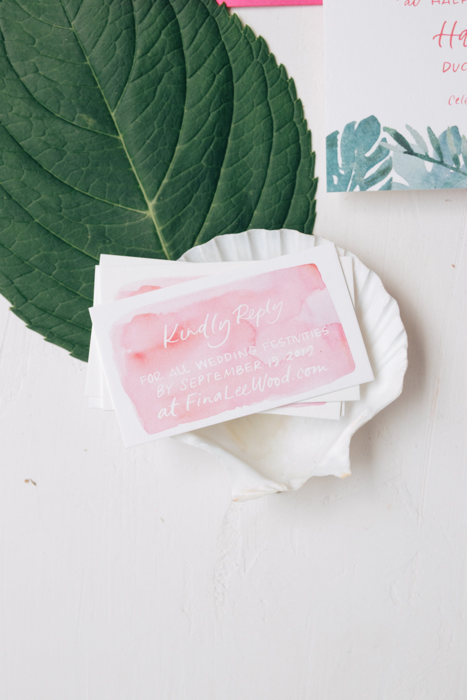 Watercolor Reply Card for Tropical Beach Wedding