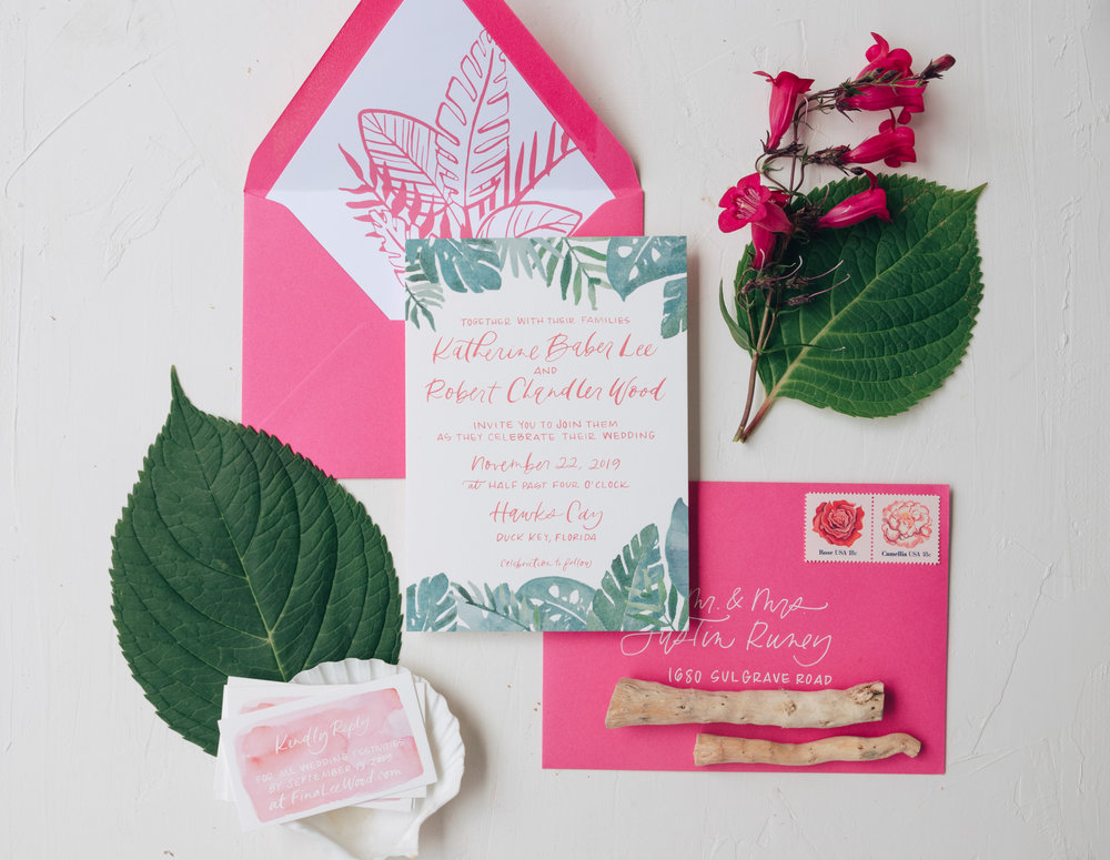 Tropical Destination Wedding Invitation