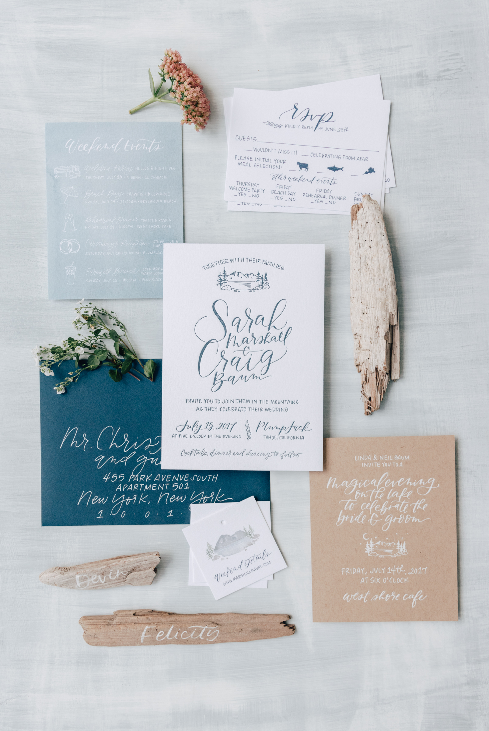 Rustic Lake Tahoe Wedding Invitation