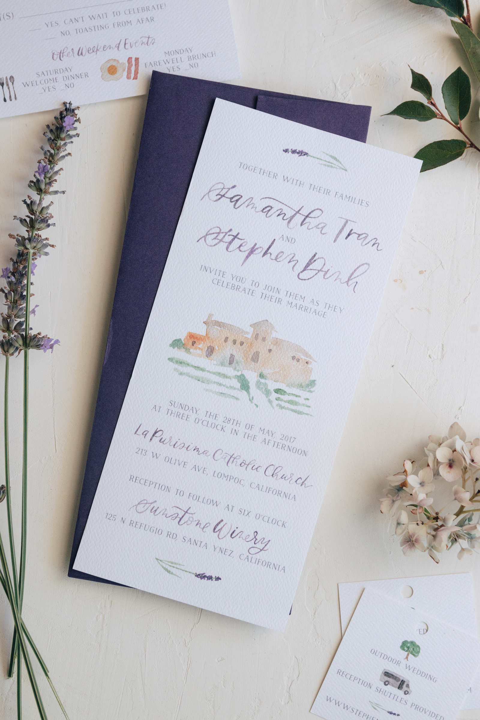 Romantic Lavender Wedding Invitation
