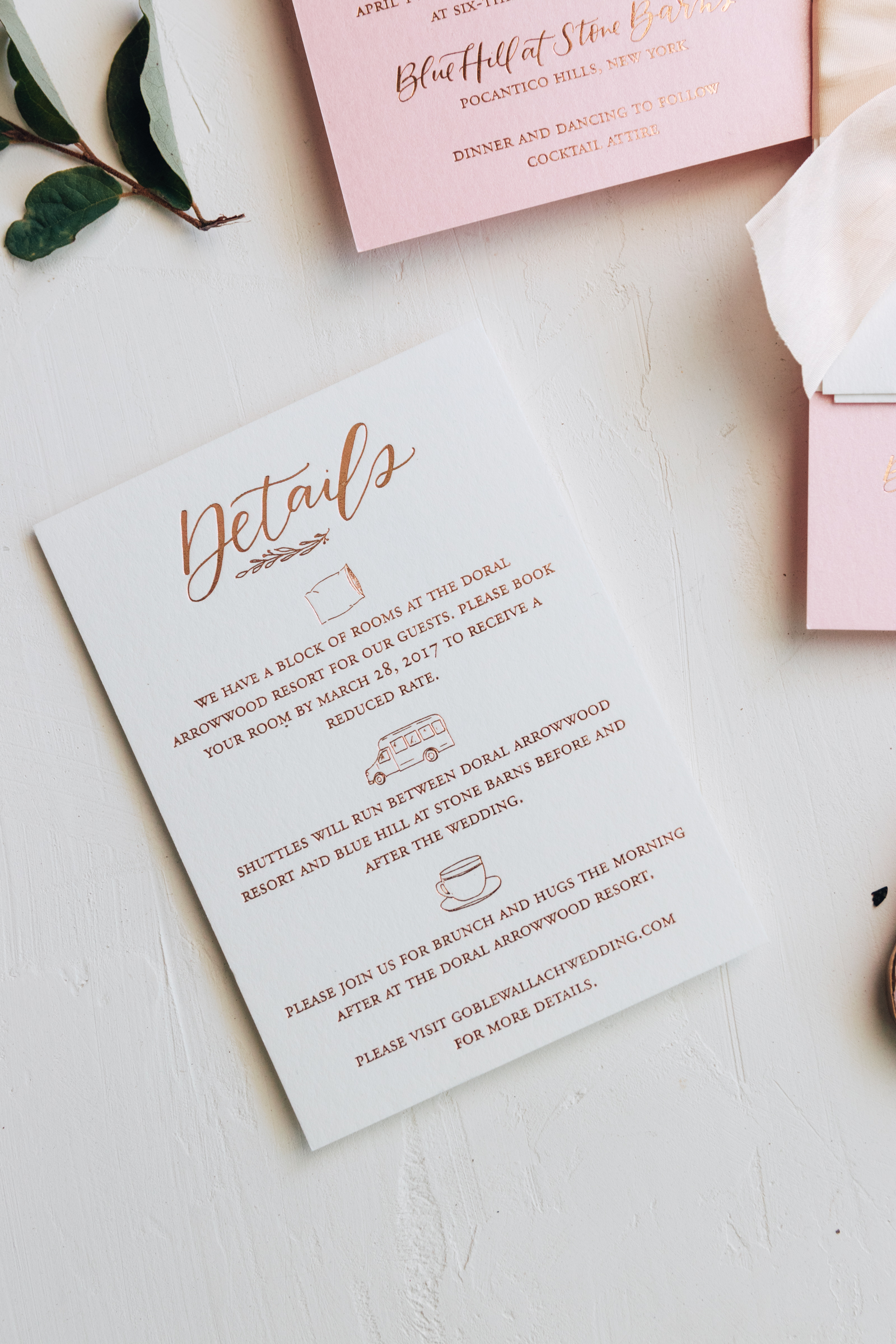 Unique Wedding Invitation Details Card