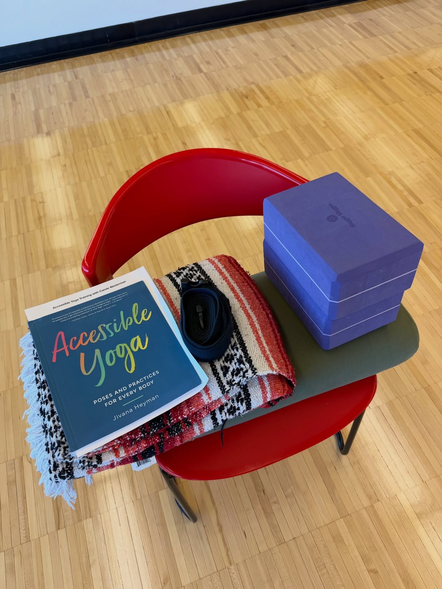 Teaching a workshop today at the local university on making yoga accessible. 📖🖊️