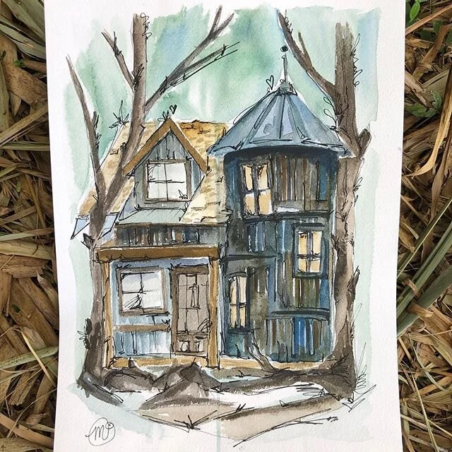 &ldquo;Hidden Agenda&rdquo; - Watercolor &amp; Ink on Aqurelle archival paper
.
BRB. I&rsquo;m running away... you can find me here, painting 🍂
.
.
.
.
.
.
.
#whimsicalart 
#whimsicalwatercolor 
#melanienewsonart 
#homeportrait 
#watercolor 
#waterc