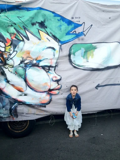 Hebru Brantley's "mural canvas" installed on Kasia Kay Art Project’s truck.